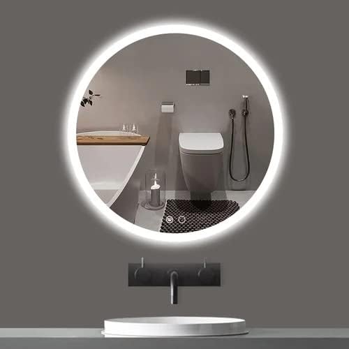 TINITALO Quality Glass Round Led Mirror with Defogger for Bathroon with Back Light Touch Sensor Anti Fog, 3-Color Dimmable Mirror, Brightness Adjustable AFLED 317 24x24 Inches-image-40