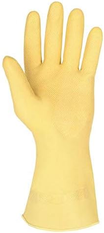 Chemical Resistant Latex Gloves, L, 12"L, Amber