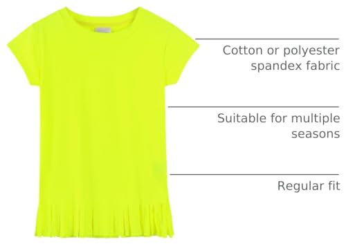 Image of Noomelfish Girls Short Sleeve Fringe T-Shirts Soft Jersey Cotton Tee Tops (3-12 Years)