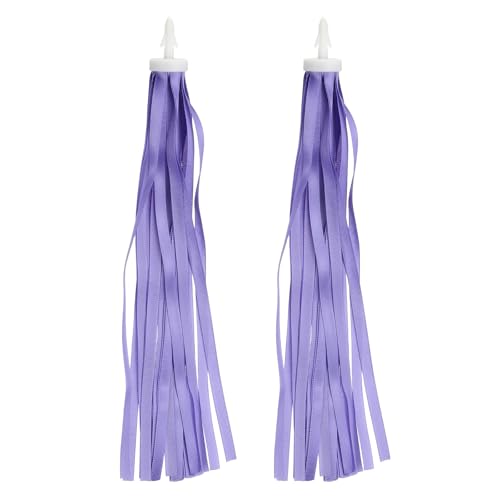 PATIKIL Bike Streamers, Colorful Scooter Handlebar Tassels Grips Ribbon Accessories Decorations for Bicycle Tricycle Handles, Purple