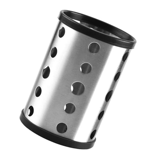 GLEAVI ステンレス製カトラリーホルダー 水切り機能付き キッチン用調理器具スタンド 箸 ナイフ フォーク収納 コンパクトで頑丈なユーティ