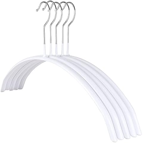 The Hanger Store 10 White Non Slip Rubber Coat Hangers, Metal Clothes Hangers Perfect for Knitwear, Jumpers Cover