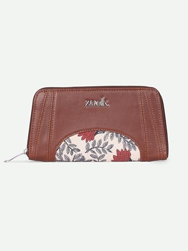 Image of ZOUK Arika Zipper Wallet for Women | Card Holder Wallet with 10 Card Slots, Coin Pouch & Cash Compartments | Purse for Women Stylish | Fits Phones up to 6.7 inch | Nawabi Couture