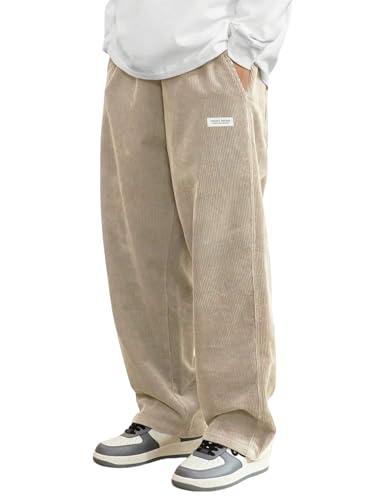 Image of ZAFUL Men's Corduroy Straight Leg Loose Fit Casual Pants