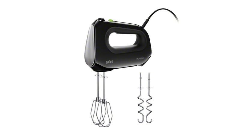 Braun Multimix 2 Hand Mixer Black - beaters dough hooks accessory bag