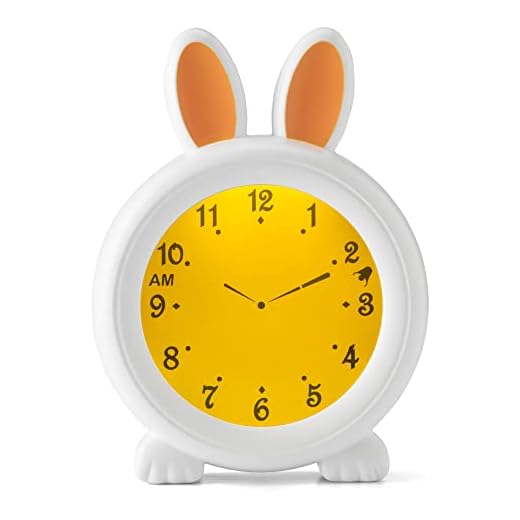 Alecto BC-100BUNNY - Slaaptrainer Kind - Kinderwekker voor Slaaptraining - Nachtlamp en Digitale Wekker - Wit Konijn