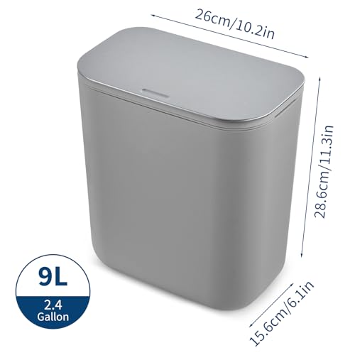 Caneca de basura colgante para puerta de gabinete de cocina, 2.4 galones, gris miniatura 4