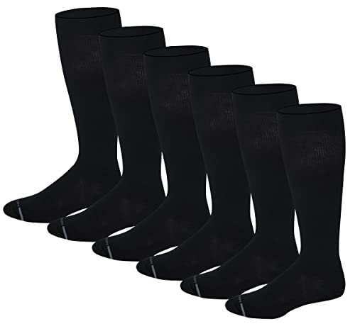 Dr. Motion Men 6 pairs pack everyday compression knee high socks (Black)