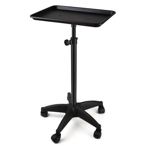 Salon Tray on Wheels Adjustable Height Utility Cart