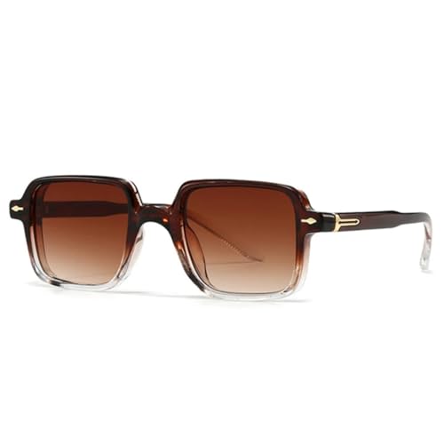 Lunettes de soleil carrées hommes olive style rétro rivets
