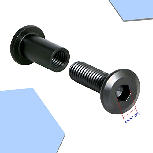 Aopin Scrapbook Photo Albums Screw Post Fit for 5/16"(8mm) Hole Dia, Male M6x25mm Belt Buckle Binding Bolts for Binding Leather Saddles Purses Belt Repair Carbon Steel Spraying, Black, 10 Sets - Thumbnail 3