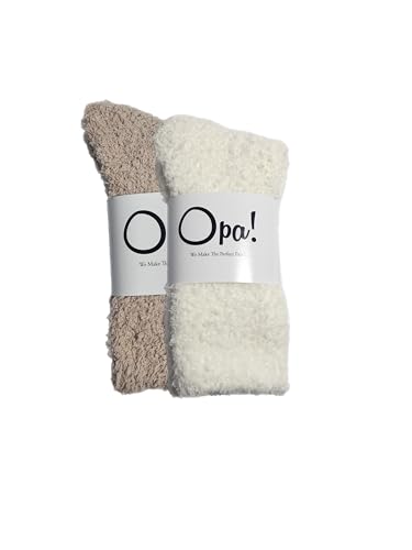 Image of Opa! Ultra Soft Fuzzy Socks for Women & Men- Warm & Cozy Cloud Socks for Sleeping, Gifts, Travel, Lounge Wear - 2 pairs