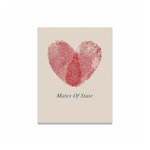 Toile coeur d'empreinte digitale symbole d'amour mural