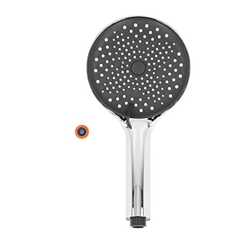 Ducha manual de alta presión TITA-DONG, ABS electrochapado, cabezal redondo para baño, plateado miniatura 7