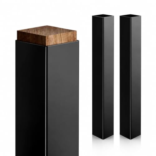 Thyle 2 Pcs 6 x 6 x 48 Inches(Actual 5.5 x 5.5) Post Sleeve Vinyl, Black