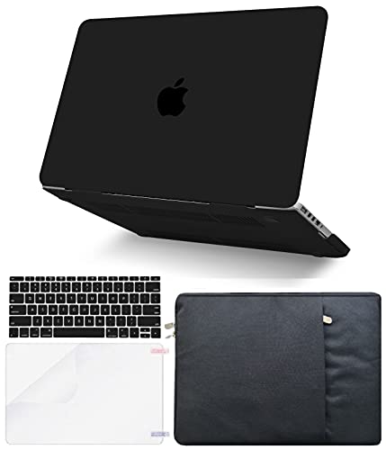 KECC Compatible with MacBook Pro 13 inch Case 2016-2020 Release A2338 M1 A2289 A2251 Touch Bar Plastic Hard Shell + Keyboard Cover + Sleeve + Screen Protector (Matte Black)