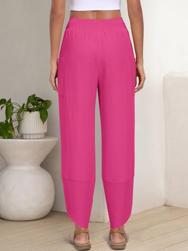 Image of ANRABESS Womens Wide Leg Palazzo Capri Pants 2026 Summer Casual High Waisted Barrel Lounge Flowy Cropped Beach Work Trousers