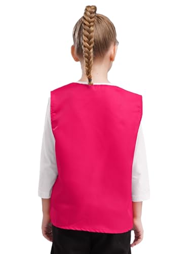 YiZYiF Kid Girls Boys Volunteer Vest Solid Color Irregular Hem Volunteers Activity Waistcoat Uniform2
