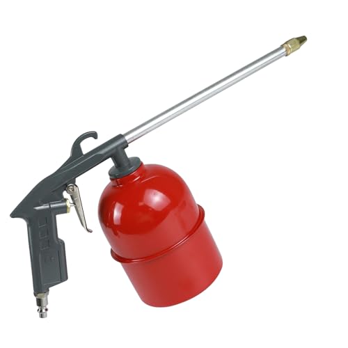 Image of Air Blow Gun Pneumatic Engine Cleaning Gun with 4Ft Hose, Aluminum Car Engine Cleaning Spray Guns, Vehicle Cleaner Degreaser Spray Tool for Narrow Space, Universal Fit (Straight Head+Bottle)