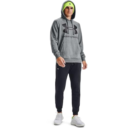 Under Armour Herren Rival Fleece Big Logo Hd T-Shirt, Pitch Grey Light Heather/Schwarz (012), S – Ansicht 5