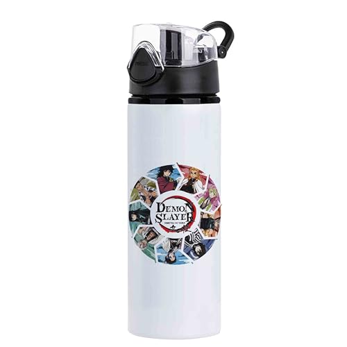 Image of Demon Slayer Printed Sipper Water Bottle Aluminium Sublimation Bottle with Leak-Proof Cap Lightweight & Durable Stylish Bottle for School Gym Travel & Sports Use (DS-4-750 ml)