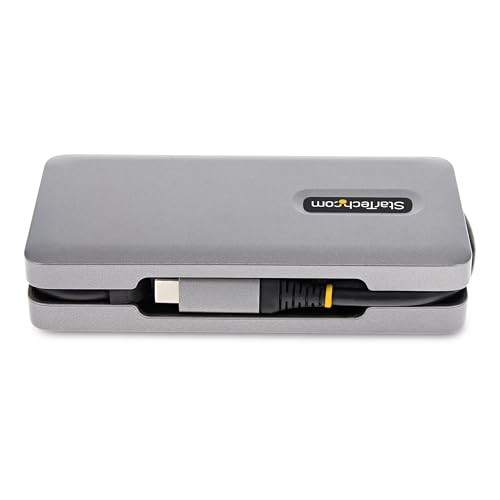 Image of StarTech.com USB-C Docking Station for MacBook Pro M1 M2 M3 M4 and Windows, 4K 60Hz HDMI or DP Video, USB 10Gbps Hub, 100W Laptop Charging, GbE, 1ft /30cm Cable