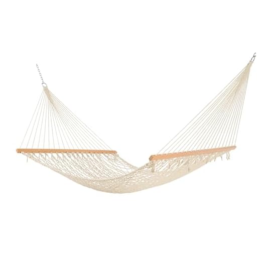 Castaway Hammocks 13 ft. Traditional Hand Woven Cotton Rope Hammock with Free Extension Chains & Tree Hooks, Accommodates Two People with a Weight Limit of 450 lbs.