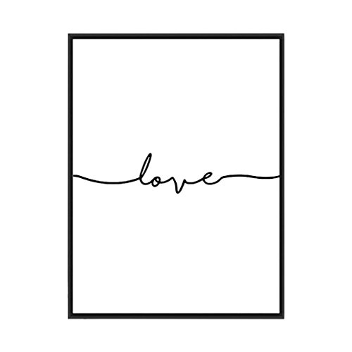 Affiche Display08 simple avec ligne d’impression formant le mot « love », peinture sur toile, décoration murale 21*30cm blanc Cover
