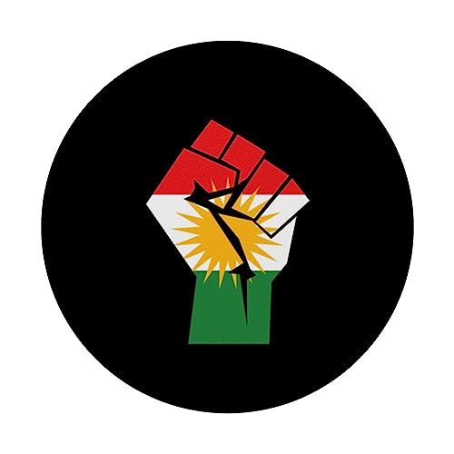 Kurdistan Kurdish flag Kurden PopSockets Swappable PopGrip, Black - Image 3
