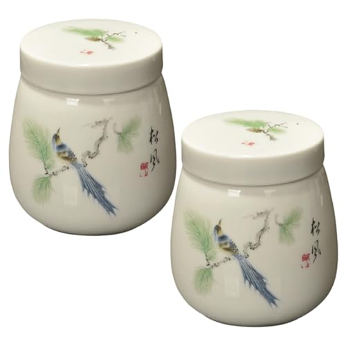 2 contenitori per tè 220 ml/7 once elegante barattolo in ceramica con coperchio contenitore per tè per cucina caffè zucchero contenitore per alimenti, stoccaggio, contenitori, fogli sfusi, latta
