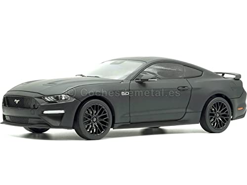 2019 Ford Mustang GT 5.0 Coupe Matt Black 1/18 Diecast Model Car by Diecast Masters 61005