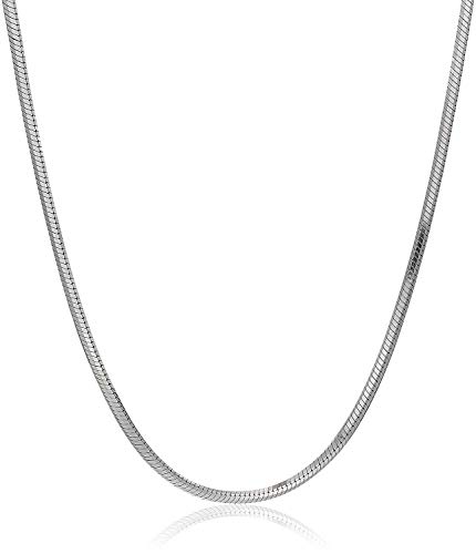 Sterling Silver Rhodium 1.80mm Octagonal Snake 050 Chain