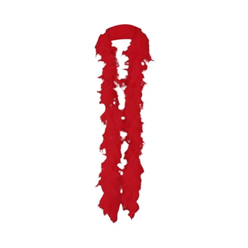 Boa à plumes unisexe décoratif, à rayures de dinde, à rayures de dinde, pour carnaval, fête, accessoire de vêtements, costume de carnaval, cosplay, O rouge.,...