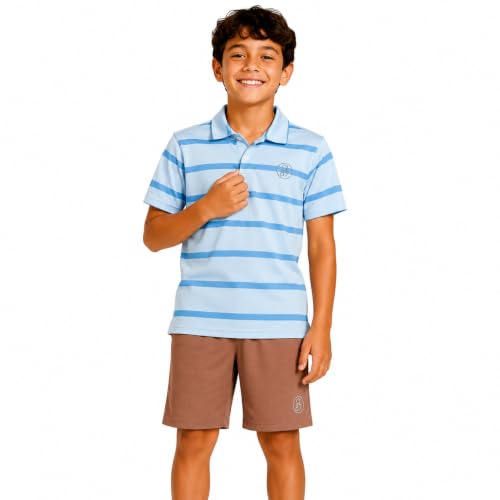 Image of AEROPOSTALE Boys Shorts Set 2 Piece Polo Shirt and Matching Shorts | Structured Collar, Two-Button Placket, Embroidered Logo Detail, Short Sleeve Design