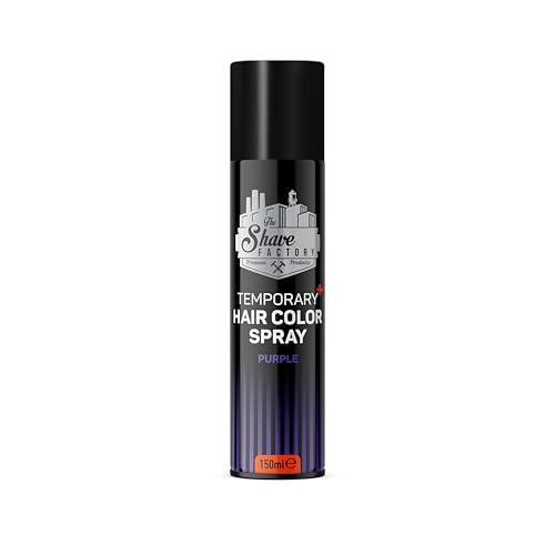 THE SHAVE FACTORY Temporäres Haarspray – Lila 150ml – Auswaschbares Haarspray für Jungen & Mädchen – Kinderfreundliche Temporäre Haarfarbe für Cosplay, Partys & Verkleidungen THE SHAVE FACTORY Temporäres Haarspray – Lila 150ml – Auswaschbares Haarspray für Jungen & Mädchen – Kinderfreundliche Temporäre Haarfarbe für Cosplay, Partys & Verkleidungen