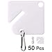 50PCS Plastic White Key Tags, Slotted Rack Key Tags with Split Ring, Key Identify Tags Bulk Key Tags for Key Cabinet