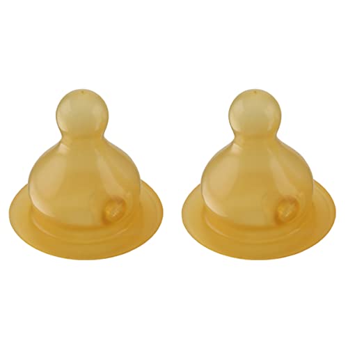 Image of HEVEA Standard Neck Baby Glass Bottle Nipples Slow Flow - Baby Bottle Nipples for Newborn Babies - Two-pack - 100% Natural Rubber 0-3 Months