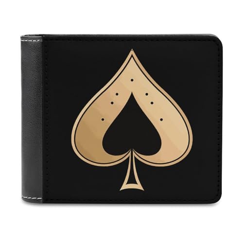 Ace of Spades Bifold Wallet PU Leather Purse Slim Cash Card Holder for Men