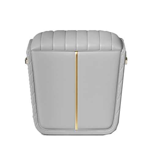 ZABEES Taburete reposapiés ligero de lujo para sofá, taburete pequeño bajo de piel, taburete cambiador de zapatos para sala de estar, dormitorio, asiento acolchado