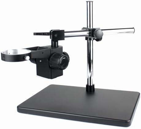 Adjustable Boom Arm Table Stand with 76mm Ring Holder for Trinocular Stereo Microscope - Heavy Duty Lab Equipment for Precision Observation and Industry Use