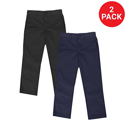 Boy's Double Knee Slim Fit School Uniform Pants3