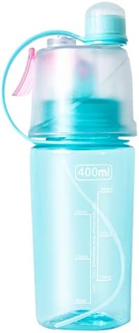 Aquarius Sports Water Bottle 400ml with Built-in Spray Function and Carry Strap BPA Free, Leak Proof Lightweight Unique Sipper Easy to Clean and Durable, Blue