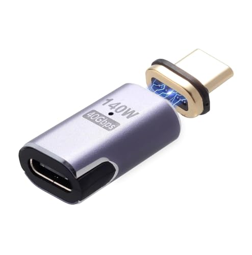 IVIVTOR Adaptateur USB C Magnétique - 140W Magnetic USB-C Droit 40gb/s 24 Broches Adapter Compatible avec Les Ordinateurs Portables tablettes téléphones