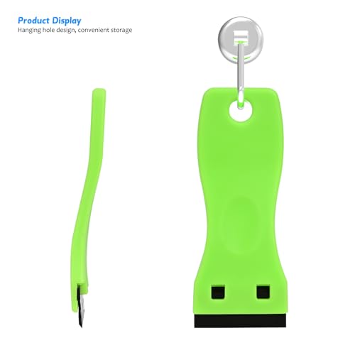 Image of EHDIS 1.5 inch Plastic Razor Scraper with 10pcs Double Edged Plastic Blades for Removing Labels Stickers Decals on Glass Windows