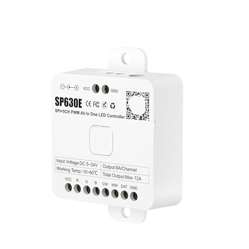 Contrôleur LED SP630E SPI PWM tout-en-un pour rubans 5V 12V 24V