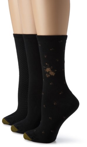 Gold Toe Women's Fashion (3-Pack), Black, Shoe Size: 6-9