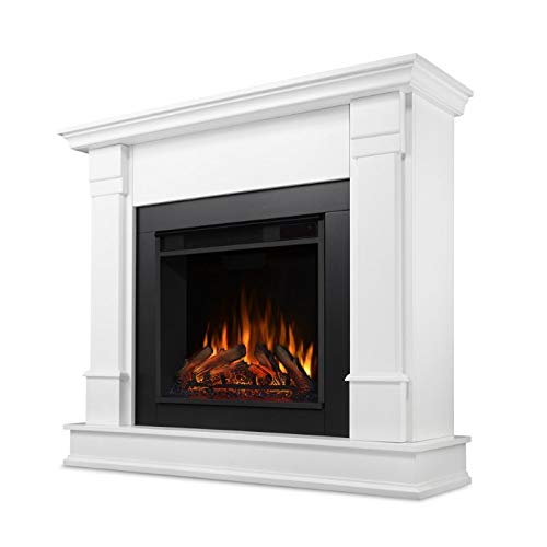 Bowery Hill Contemporary Solid Wood Electric Fireplace in White