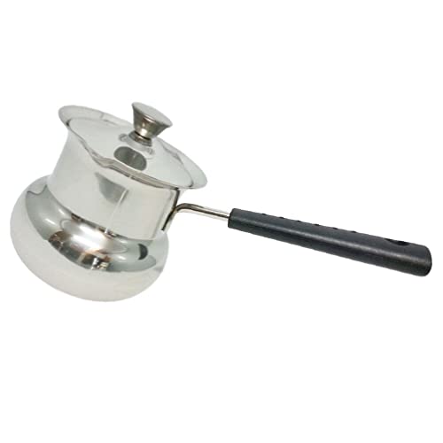 CALLARON Stainless Steel Sauce Pan Cooking Pot with Lid Handle Milk Warmer Pot Butter Melting Pot for Stove Top Chocolate Coffee Tea Soup Warming