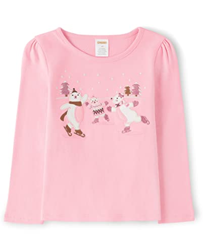 Image of Gymboree Girls' and Toddler Fall and Holiday Embroidered Graphic Long Sleeve T-Shirts