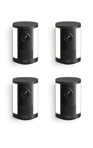 Image of Ring Spotlight Cam, Battery (newest model), Home or business security, Wide-Angle Retinal 2K Video, 6x Enhanced Zoom, Motion-Activated Spotlights, 4-Pack, Black